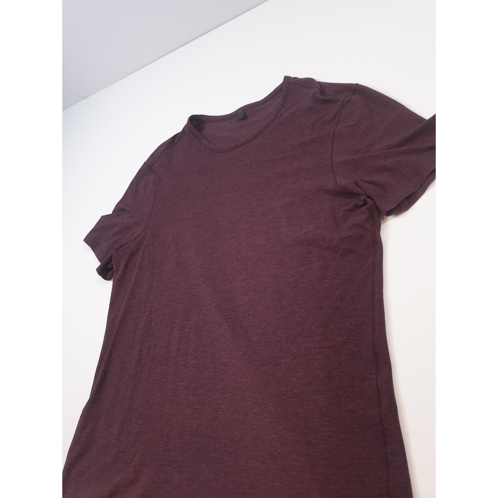 Lululemon Shirt Men's Large Maroon Crew Lightweight Soft Tee Top - Picture 2 of 10